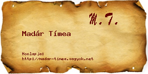 Madár Tímea névjegykártya